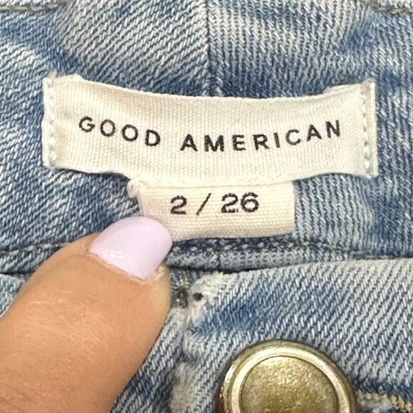 Good American Good Waist‎ Light Wash Skinny High Waist Denim Jeans 2/26 GW504T - Picture 5 of 6